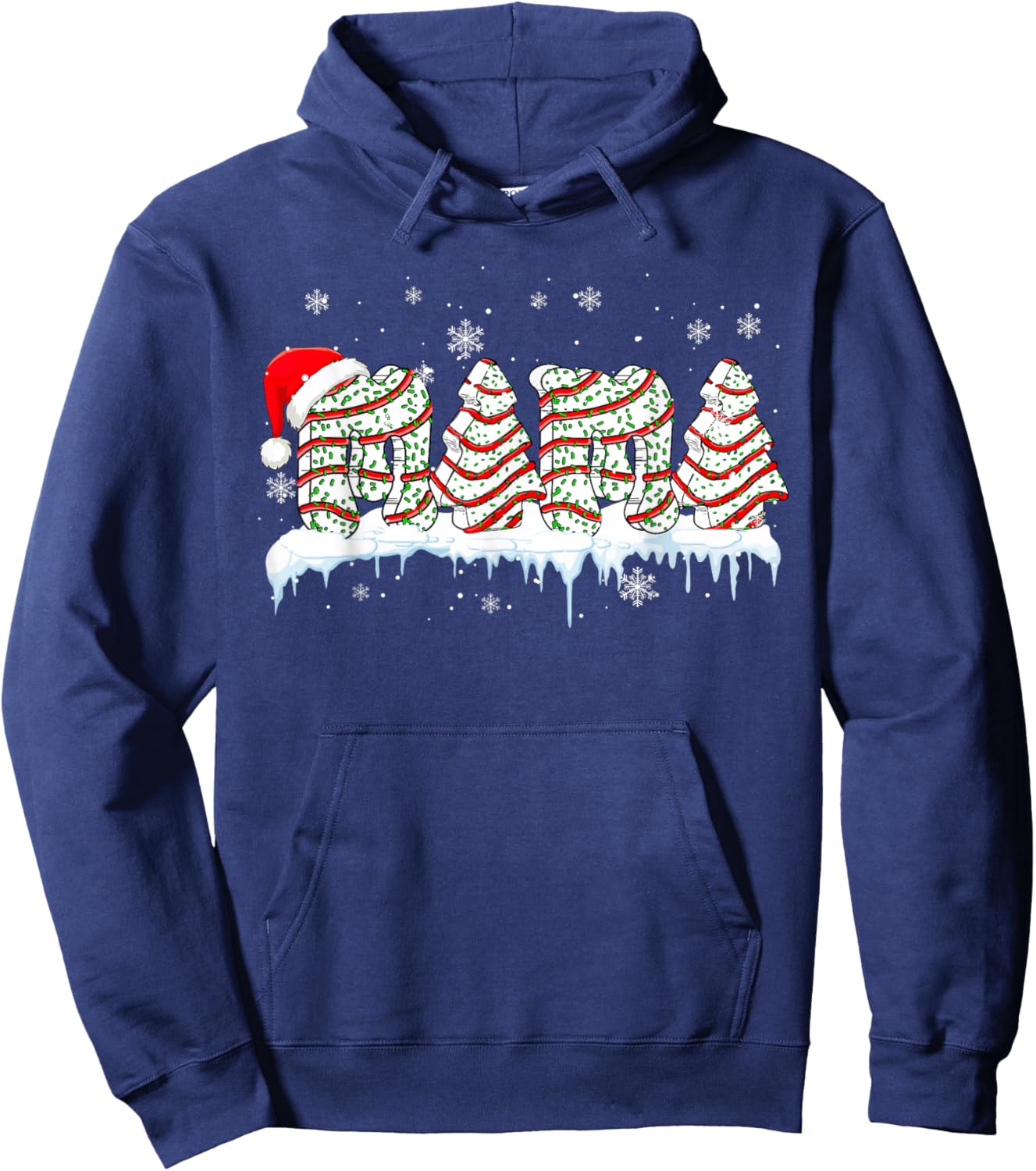 Mama Christmas Tree Cake Baker Santa Costume Family Group Hoodie - Hoodie | Navy