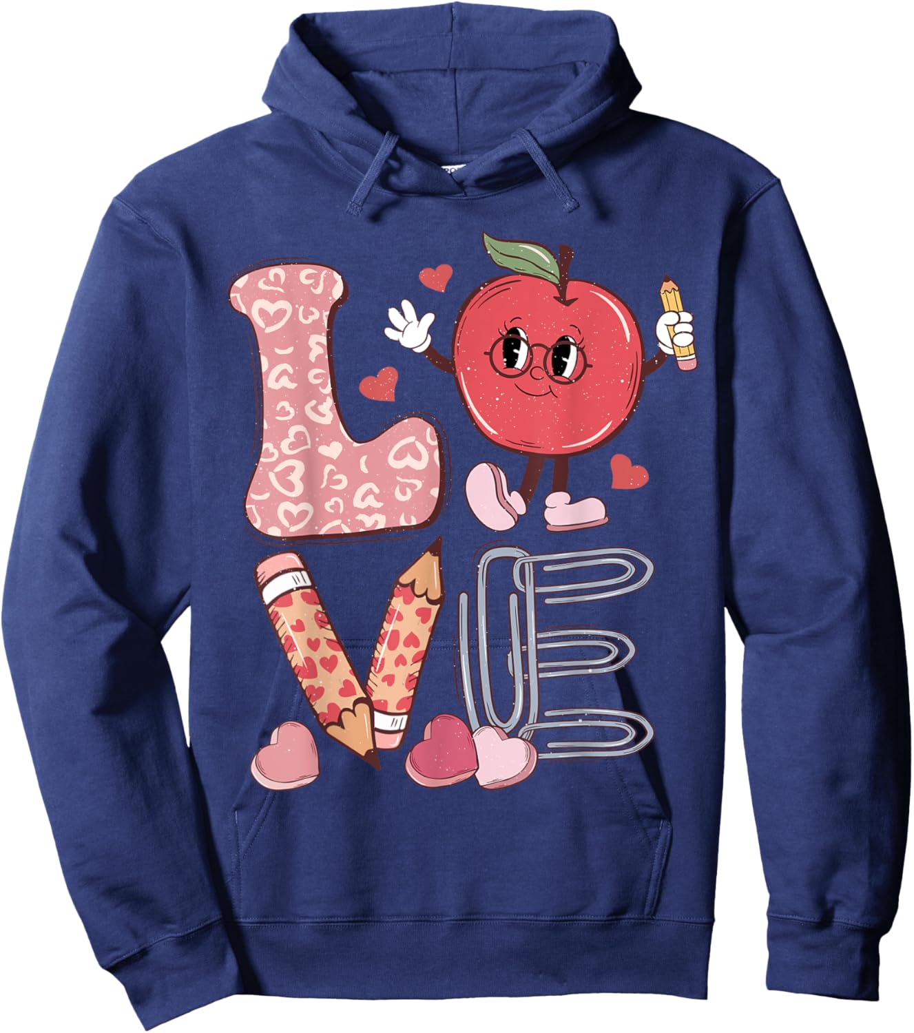 Teacher Love Retro Groovy Teachers Day Hoodie - Hoodie | Navy