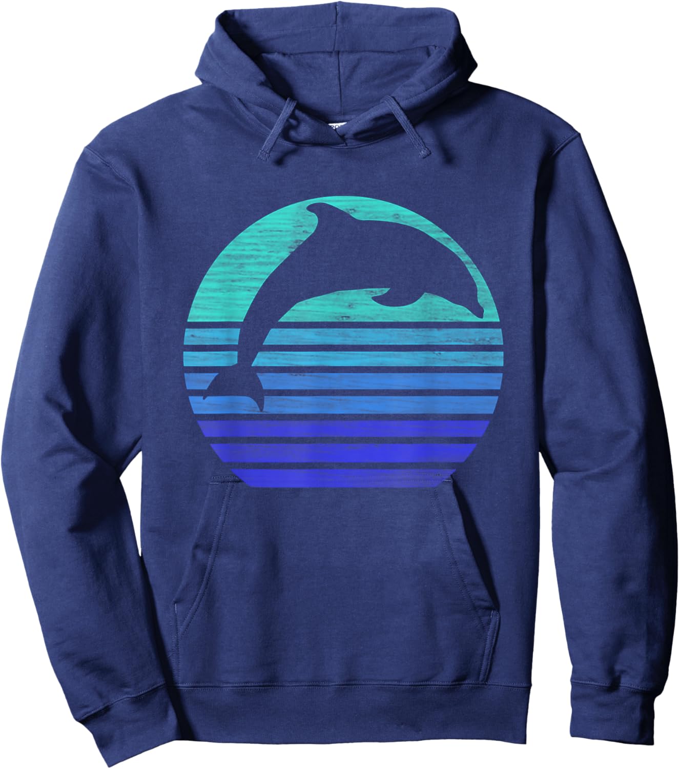 Retro dolphin silhouette Hoodie - Hoodie | Navy