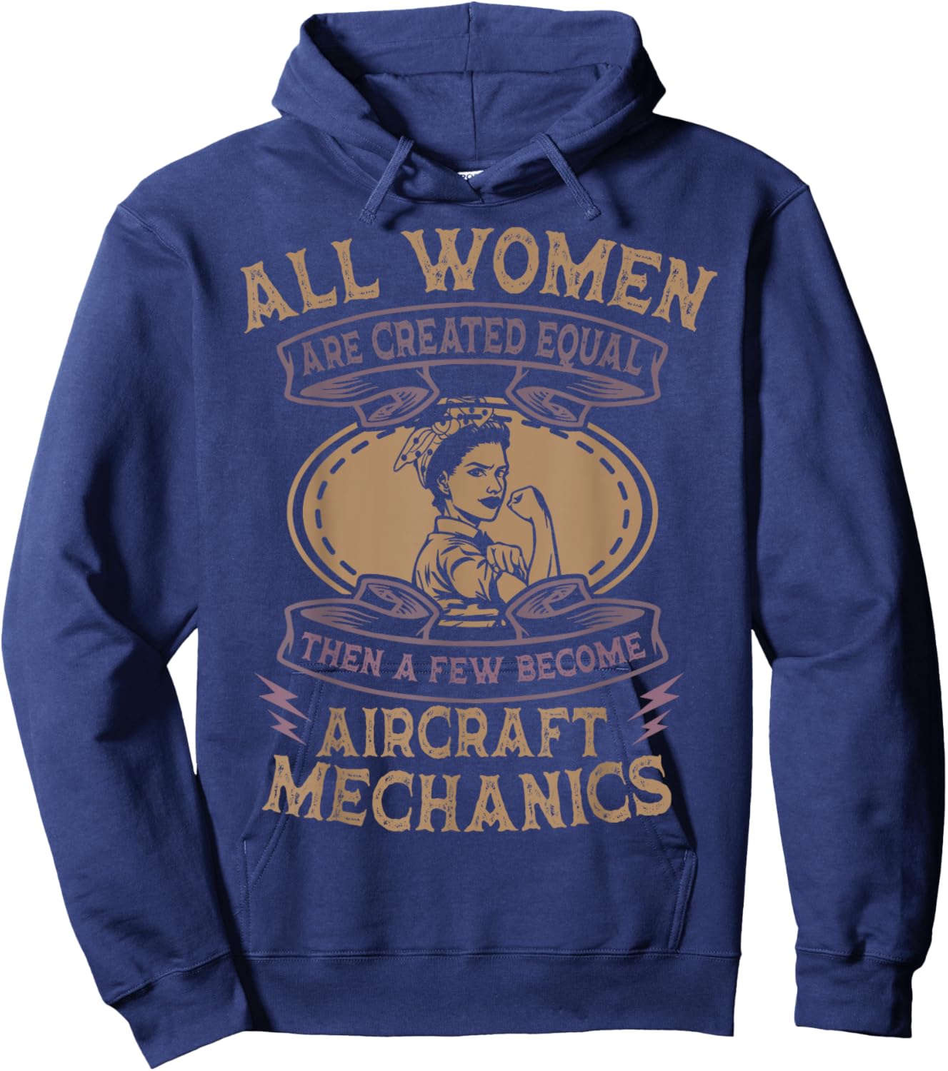 Aircraft Mechanic Airplane Aviation Maintenance Tech Woman Hoodie - Hoodie | Navy
