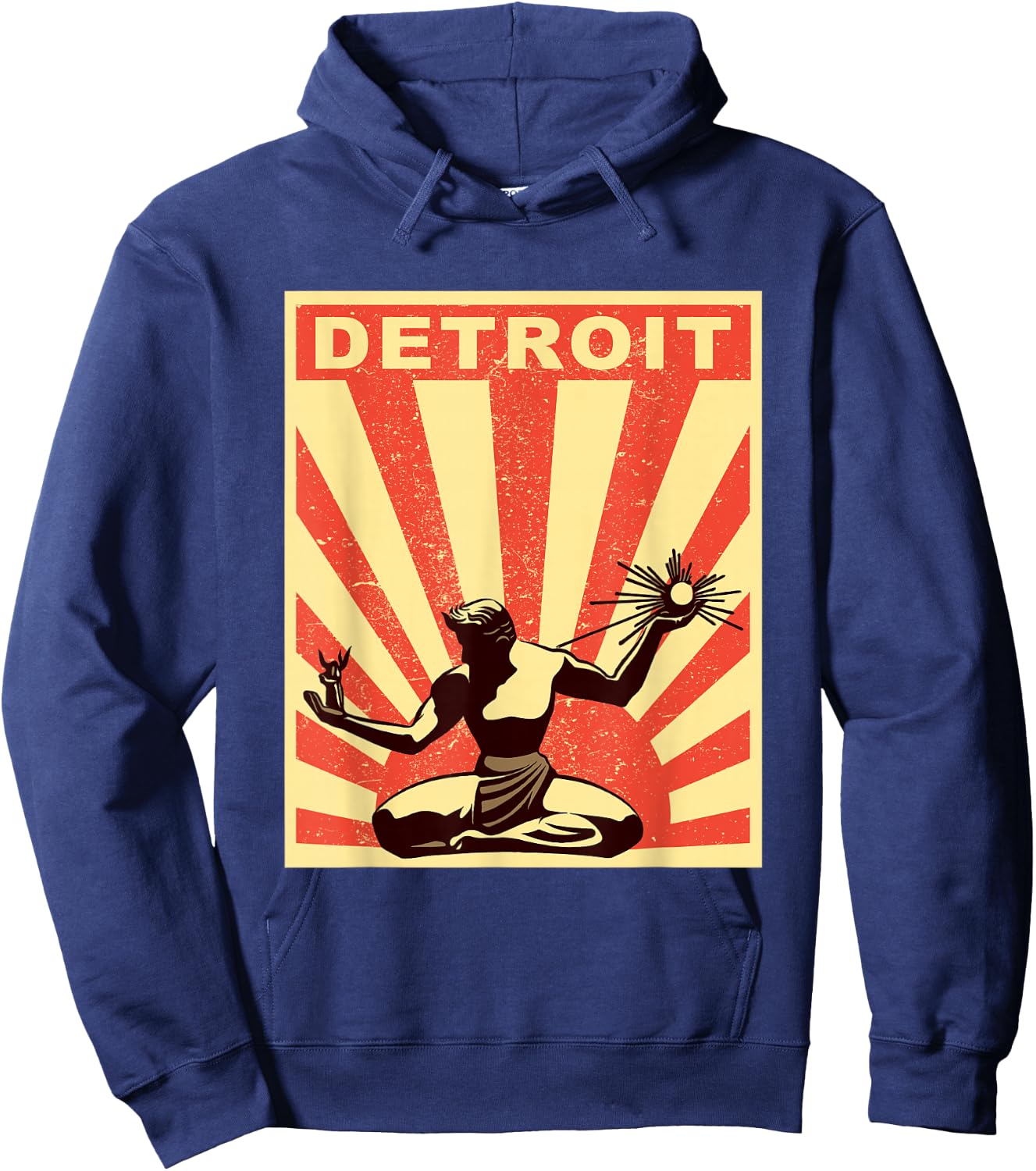 Detroit Shirt | Vintage Spirit of Detroit Hoodie - Hoodie | Navy