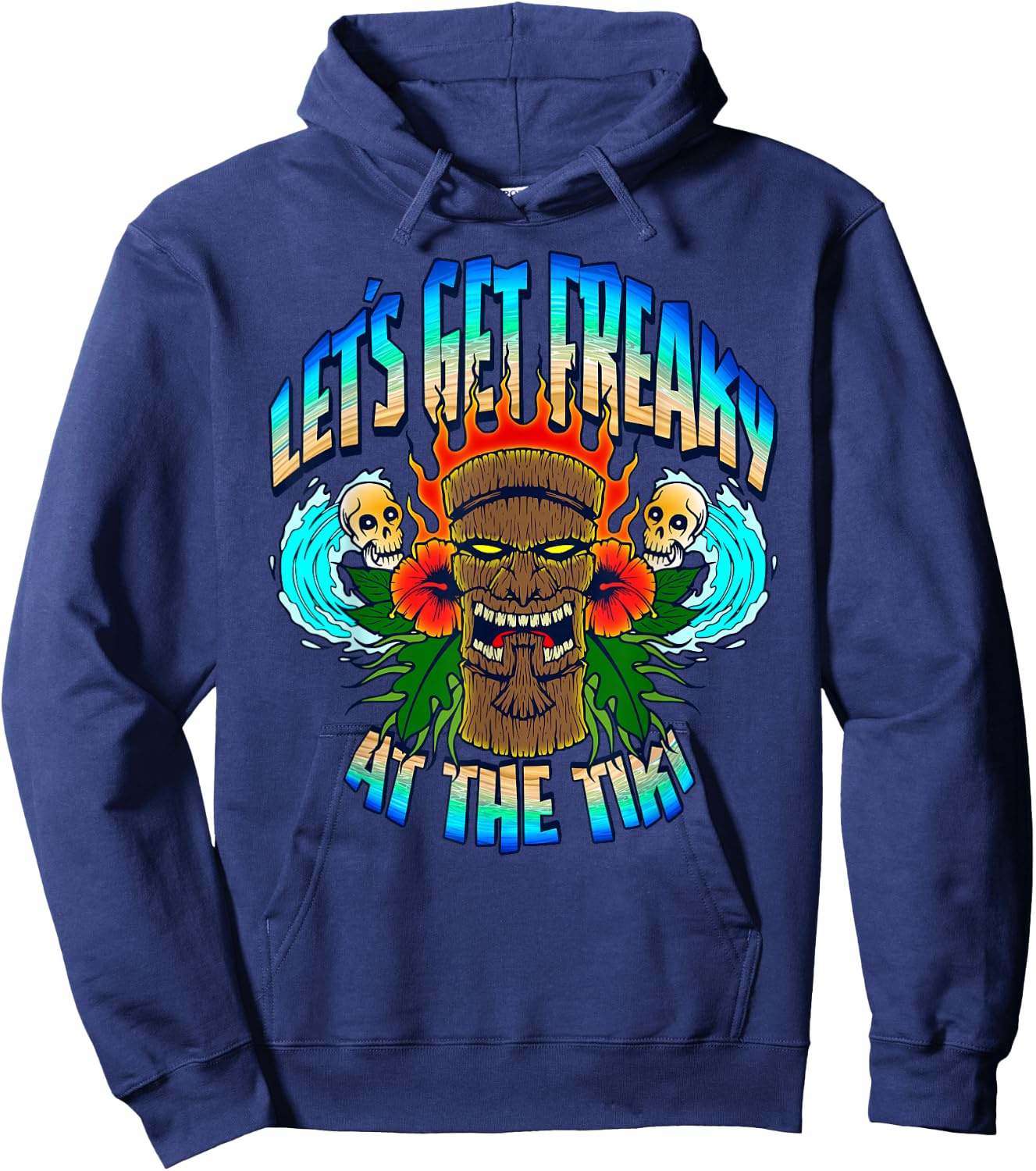 Let's Get Freaky At The Tiki Summer Surfing Hoodie - Hoodie | Navy