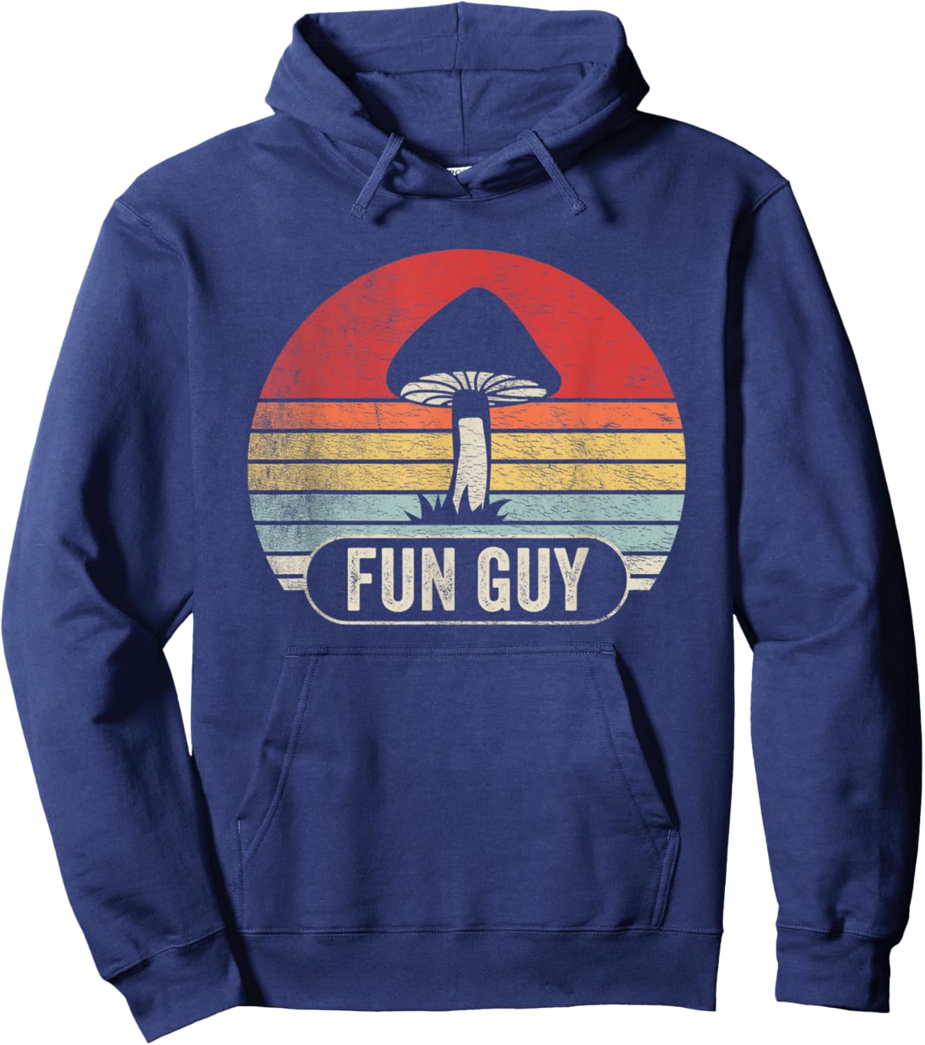 Vintage Funguy Fungi Funny Mushroom Fungi Shirt Fun Guy Hoodie - Hoodie | Navy