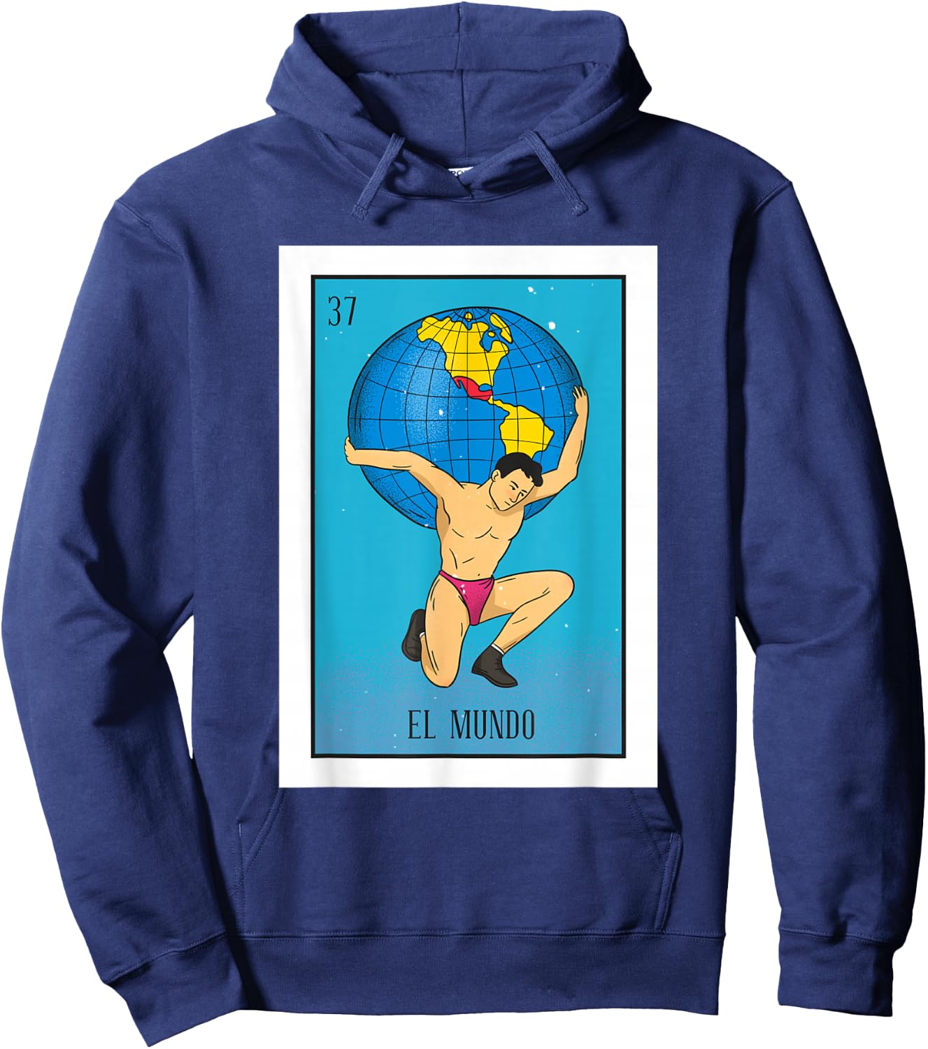 El Mundo Lottery Card Gift The World Card Mexican Lottery Hoodie - Hoodie | Navy