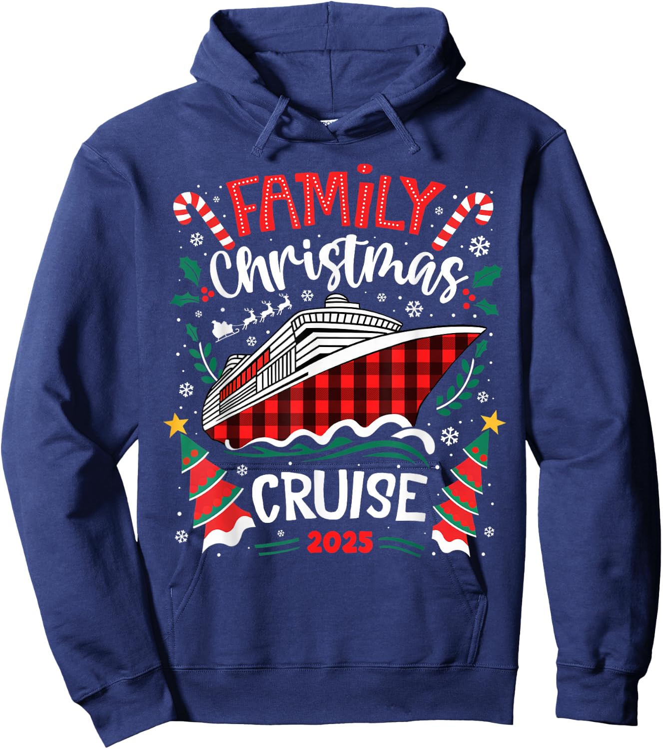Family Christmas Cruise 2025 Family Matching Merry Christmas Hoodie - Hoodie | Navy