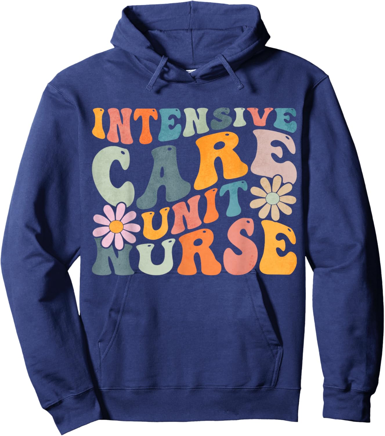 Groovy Intensive Care Unit Nurse ICU Nursing Appreciation Hoodie - Hoodie | Navy