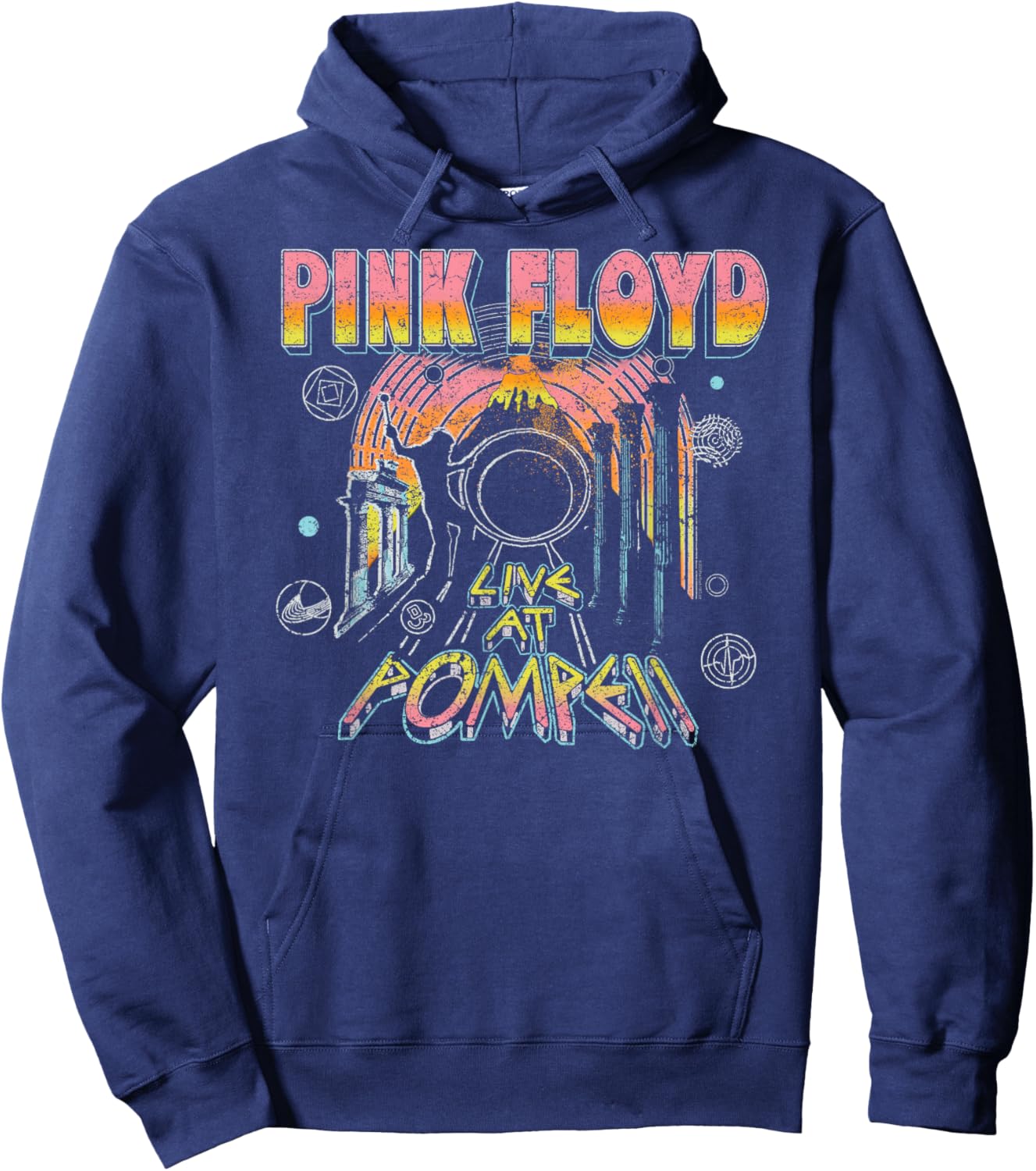 Official Pink Floyd Live At Pompeii Vintage Rock Band Hoodie - Hoodie | Navy