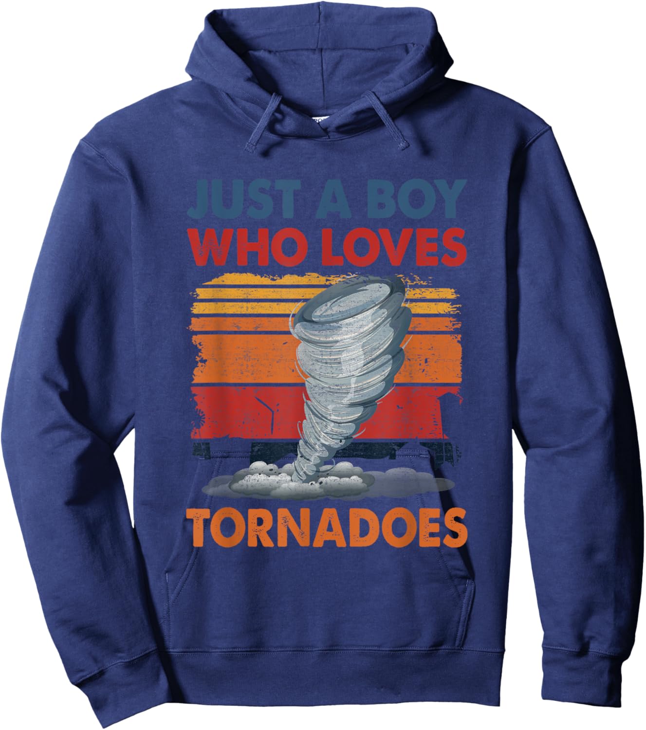 Just a Boy Who Loves Tornado Weather Storm Tornado Chaser Hoodie - Hoodie | Navy