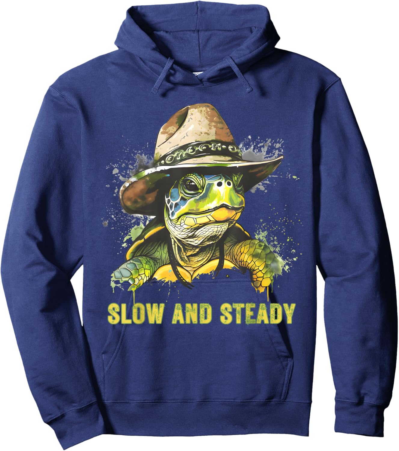 Slow and Steady Turtle - Turtle Hat Hoodie - Hoodie | Navy