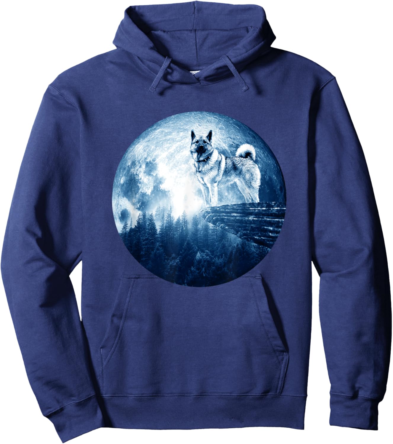 Norwegian Elkhound Dog Moon Dog Mom Dad Women Men Dog Lovers Hoodie - Hoodie | Navy