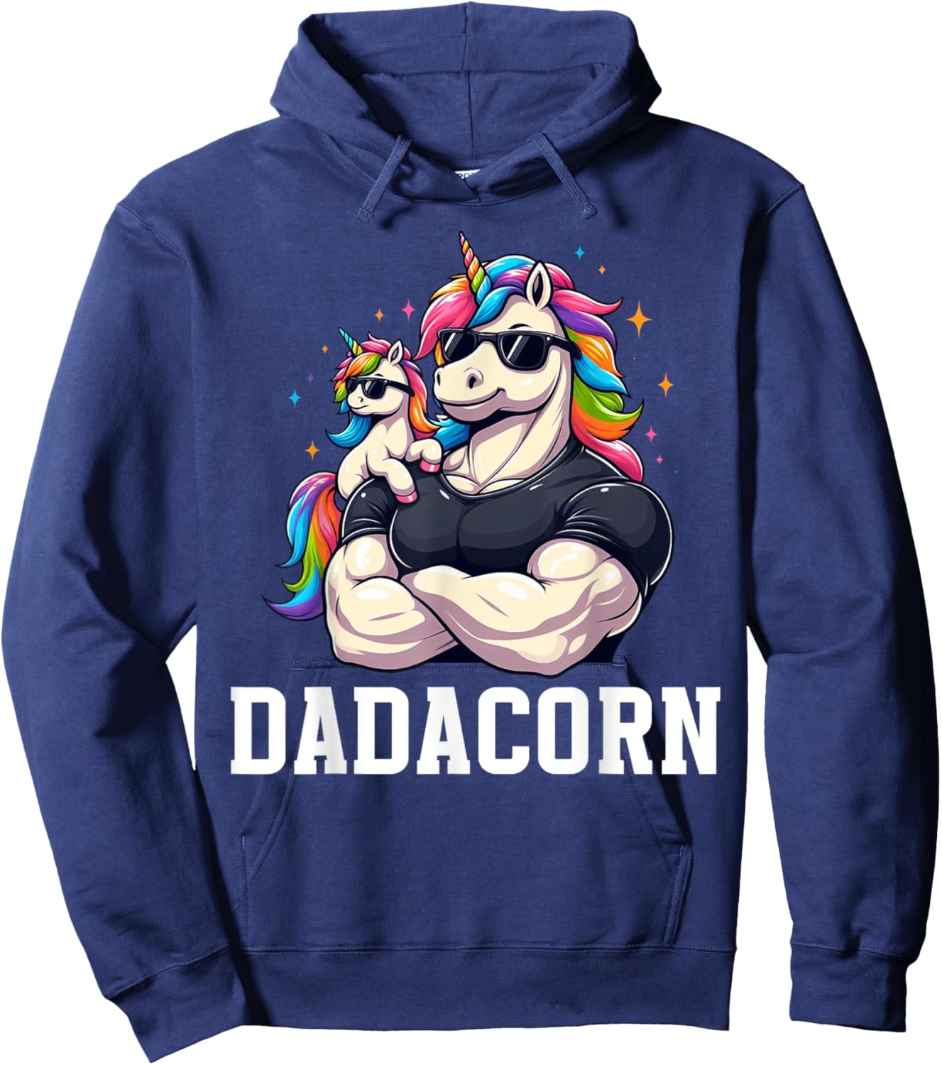 Dadacorn Unicorn Dad Papa Father's Day Daughter Hoodie - Hoodie | Navy