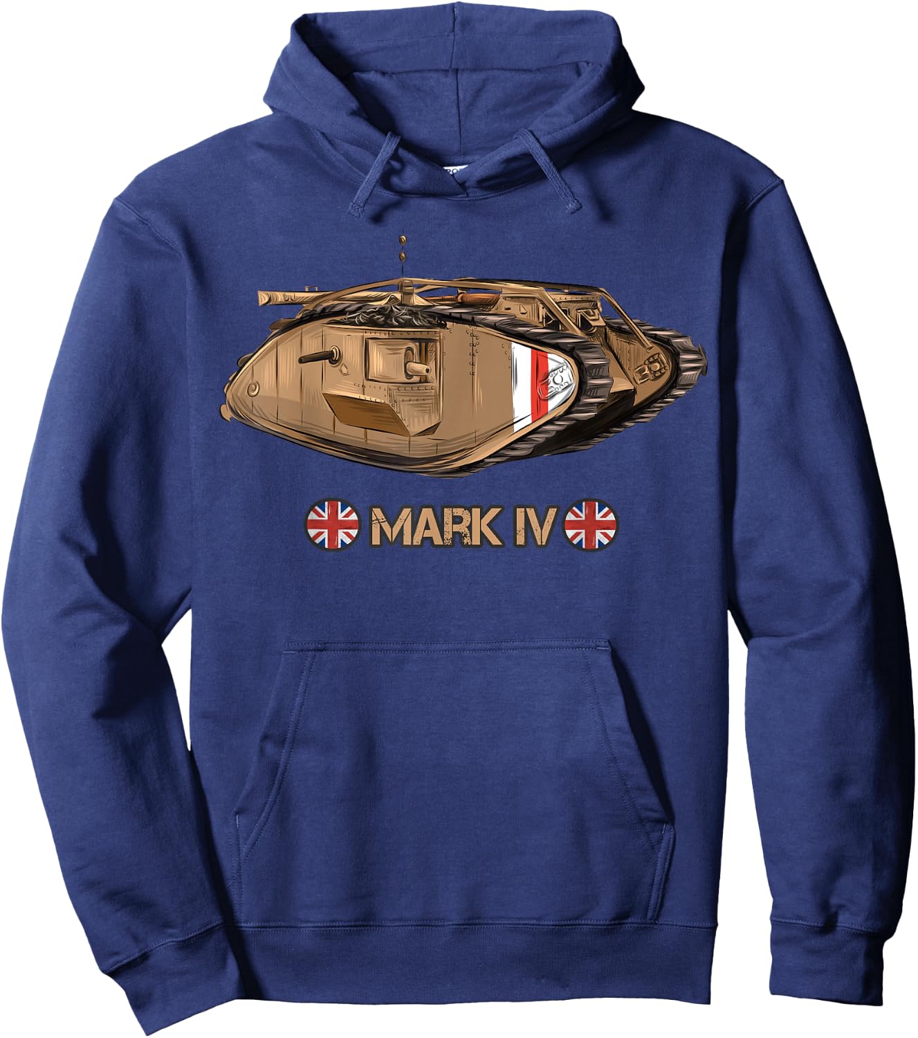 World War British Tank Mark IV Male WW1 Gift Hoodie - Hoodie | Navy