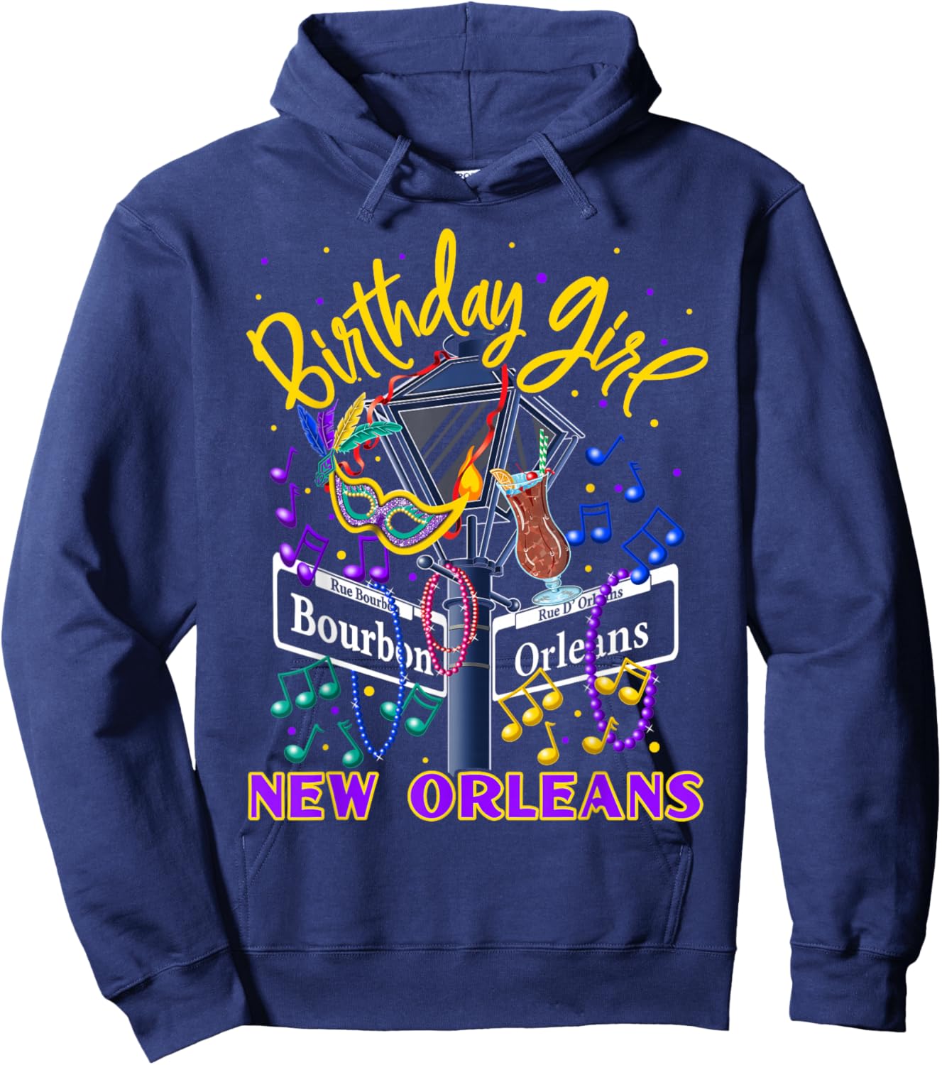New Orleans Birthday Girl's French Quarter Birthday Trip Hoodie - Hoodie | Navy