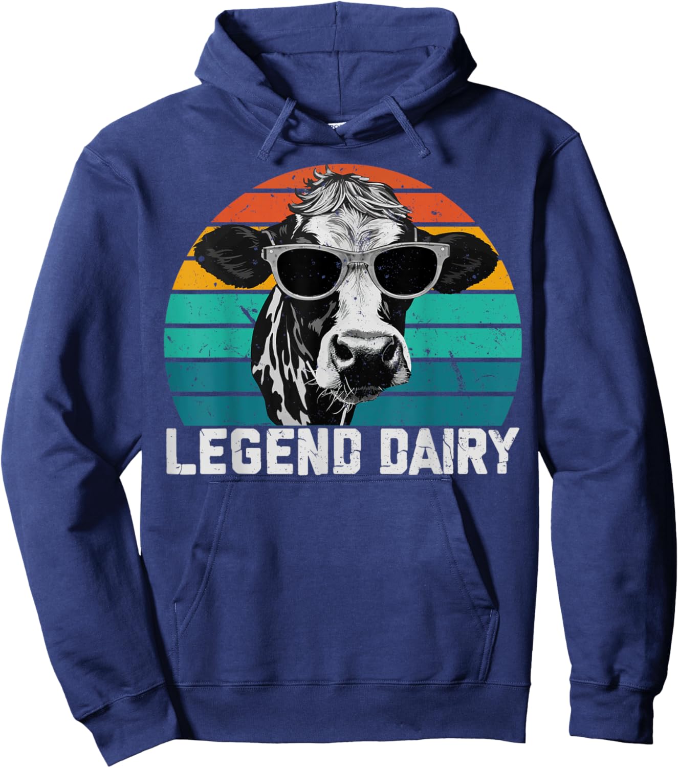 Legend Dairy Funny Farmer Cow Farmer Pun Graphic Hoodie - Hoodie | Navy
