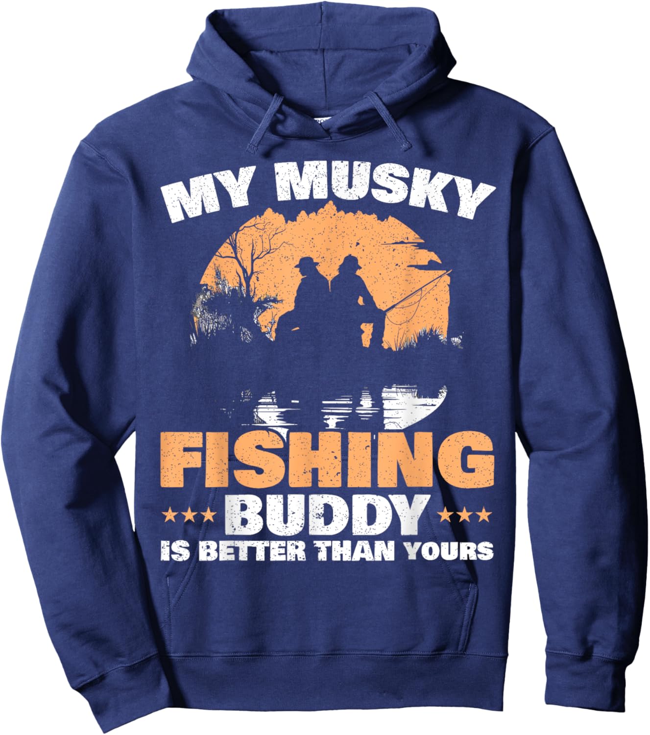 Muskie Fishing Musky Fisherman Fish Catcher Fisherman Hoodie - Hoodie | Navy