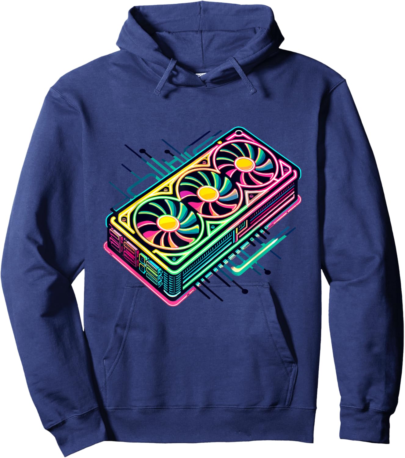 RGB Gaming Graphics Card Aesthetic GPU Video Gamer Hoodie - Hoodie | Navy