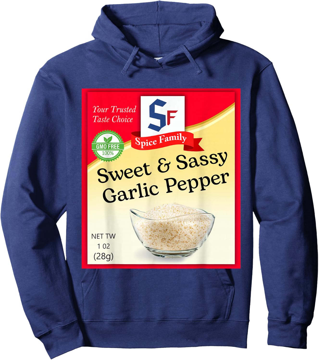 Sweet & Sassy Garlic Pepper Condiment Costume Holiday Hoodie - Hoodie | Navy