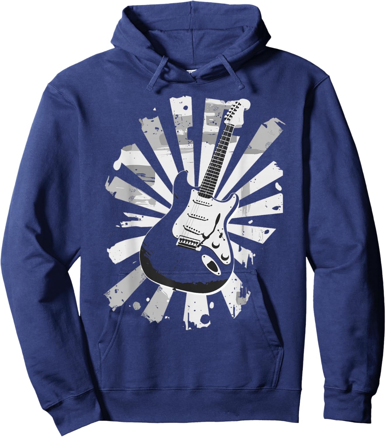 Guitar Art For Solid Body Electric Guitarist Vintage Hoodie - Hoodie | Navy