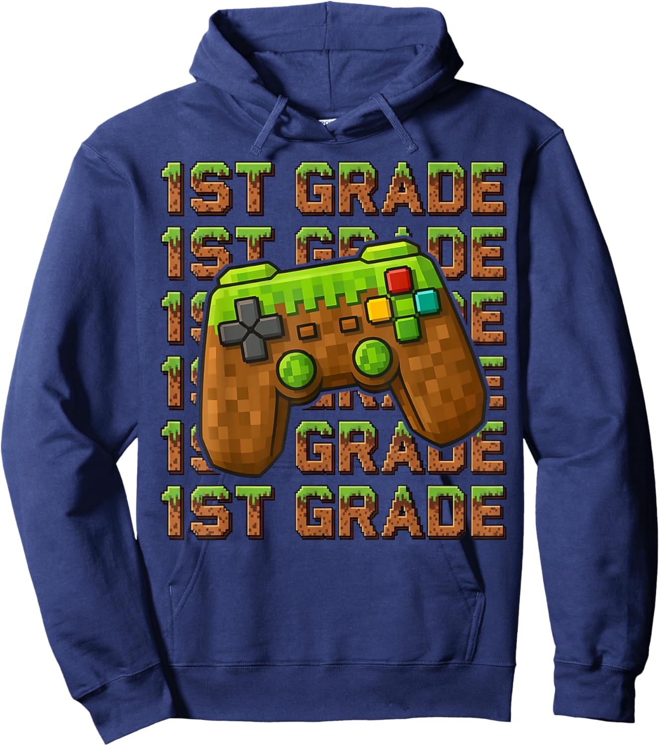 First Day of 1st Grade Level Begins Back to School Girl Boy Hoodie - Hoodie | Navy