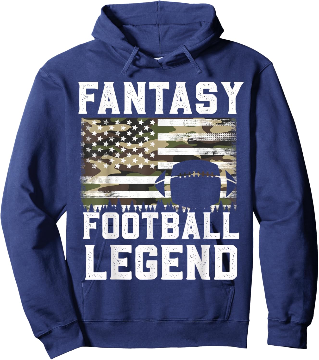 Football Men Women Game Day Fantasy Football Camo Camouflage Hoodie - Hoodie | Navy
