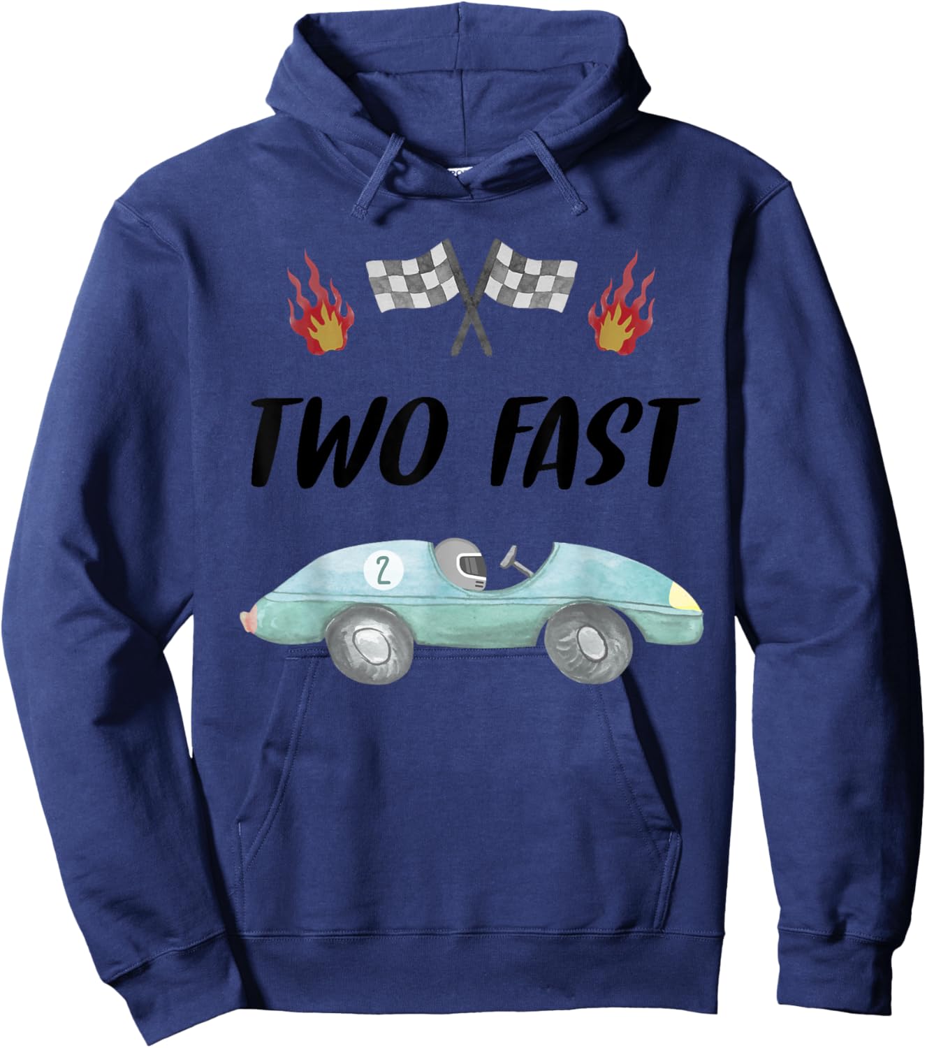 2nd Birthday Two Fast Race Car Second Bday Party Family Hoodie - Hoodie | Navy