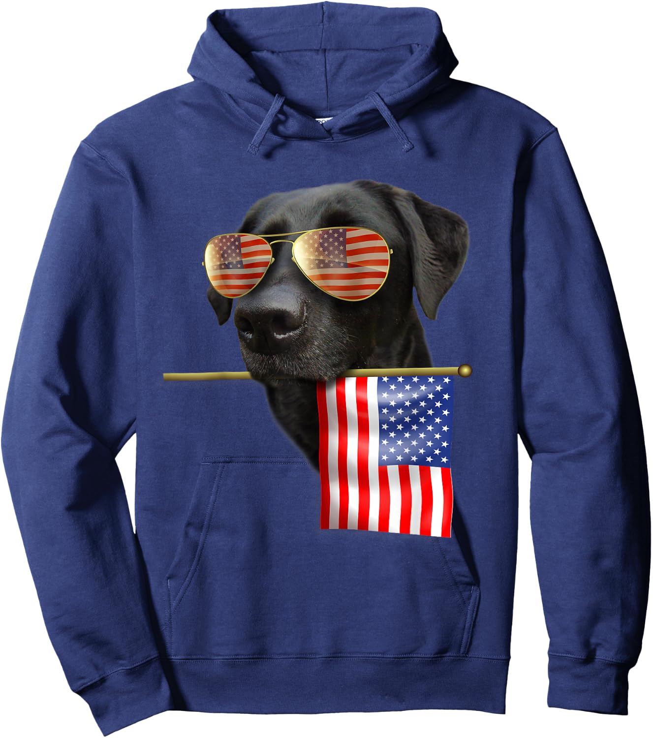 4th of July Shirt Fun American Flag Labrador Dog Lover Gift Hoodie - Hoodie | Navy