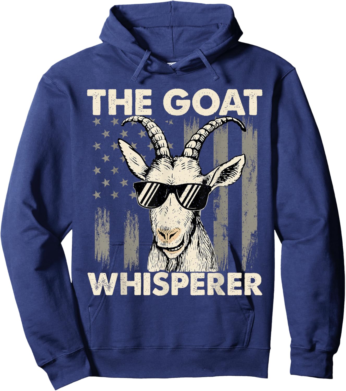The Goat Whisperer - USA American Flag Farm Animal Lover Hoodie - Hoodie | Navy
