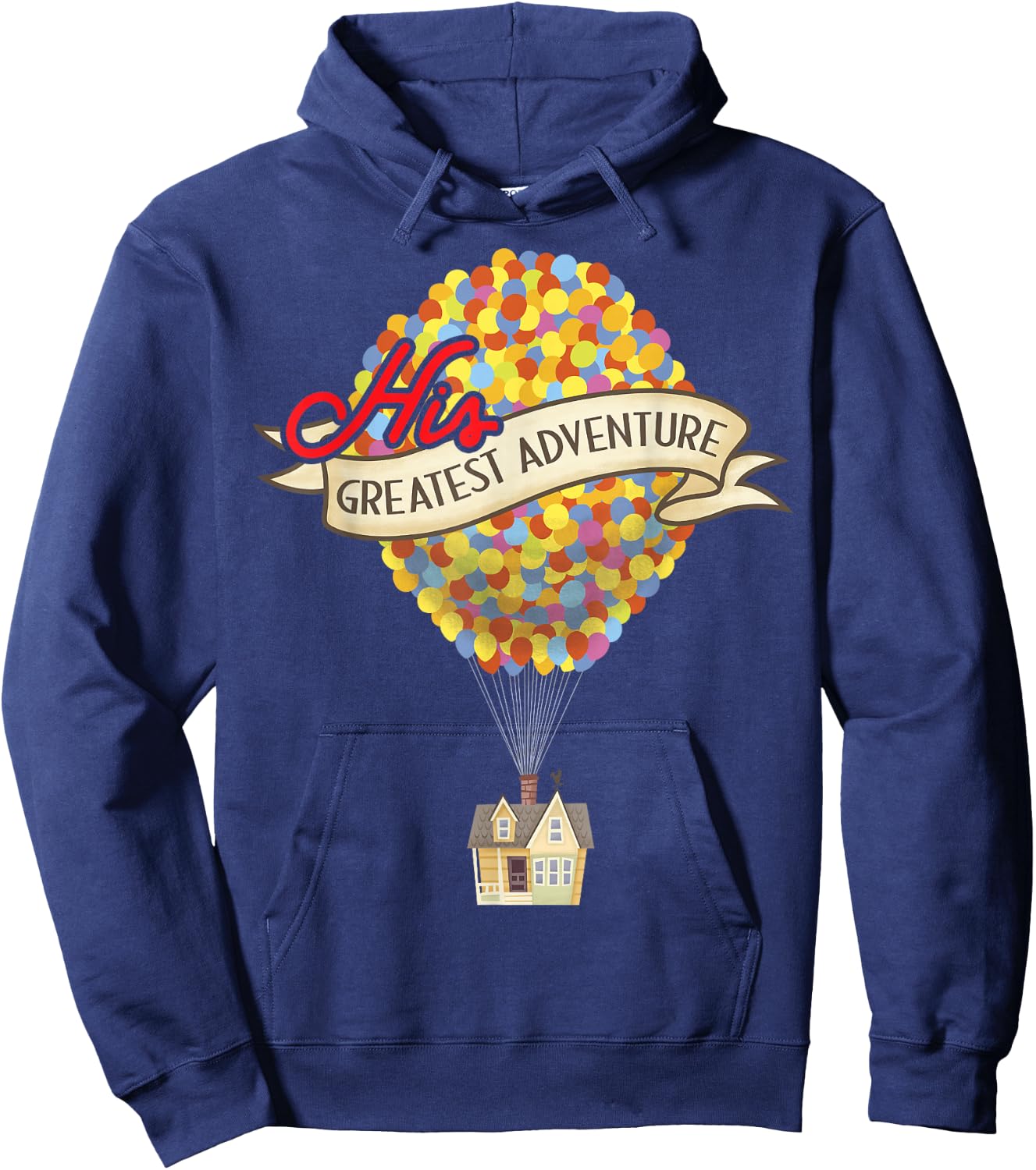 Disney Pixar Up His Greatest Adventure House Graphic Hoodie - Hoodie | Navy