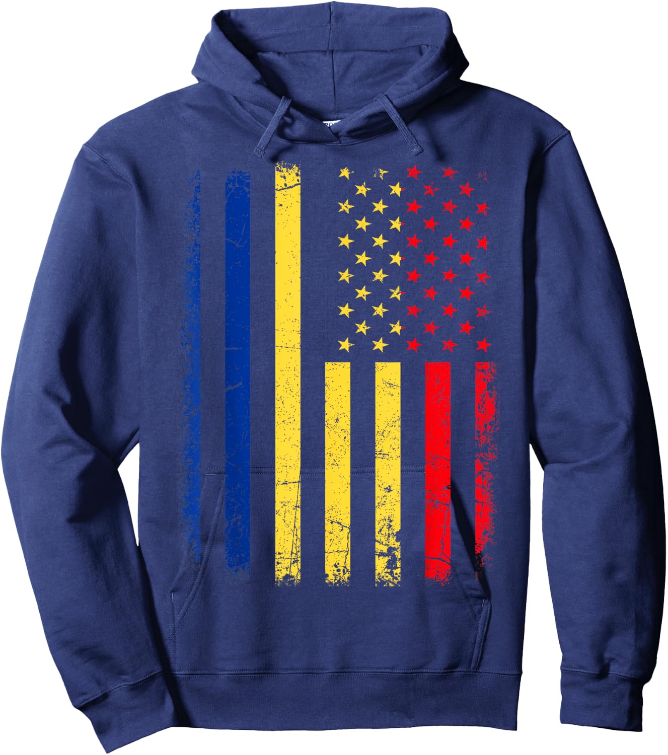 Romanian American Flag Romania America Pride Heritage Hoodie - Hoodie | Navy