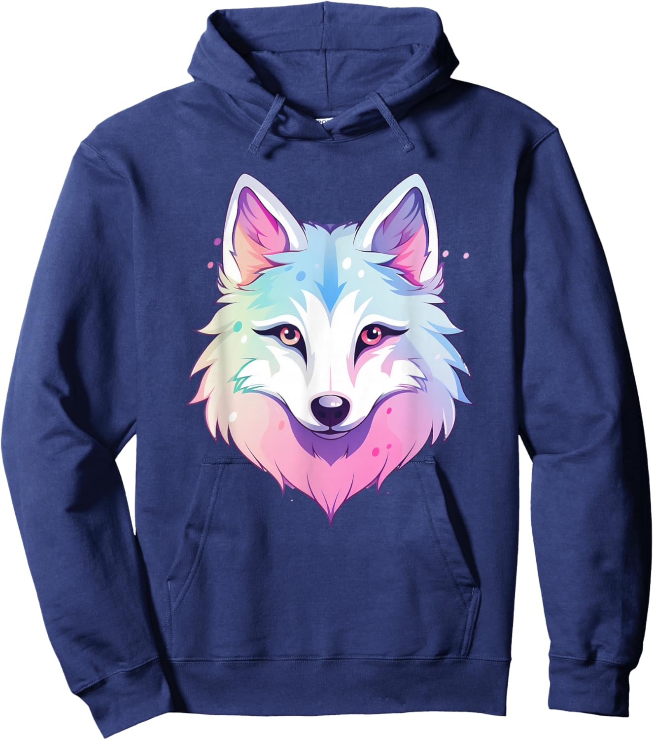 Pastel Wolf I Colourful Wolf Hoodie - Hoodie | Navy