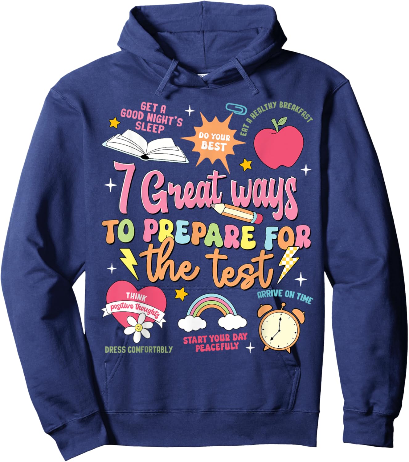 Funny Teacher Test Day Motivational Teacher Starr Testing Men Women Girls Kids Hoodie - Hoodie | Navy