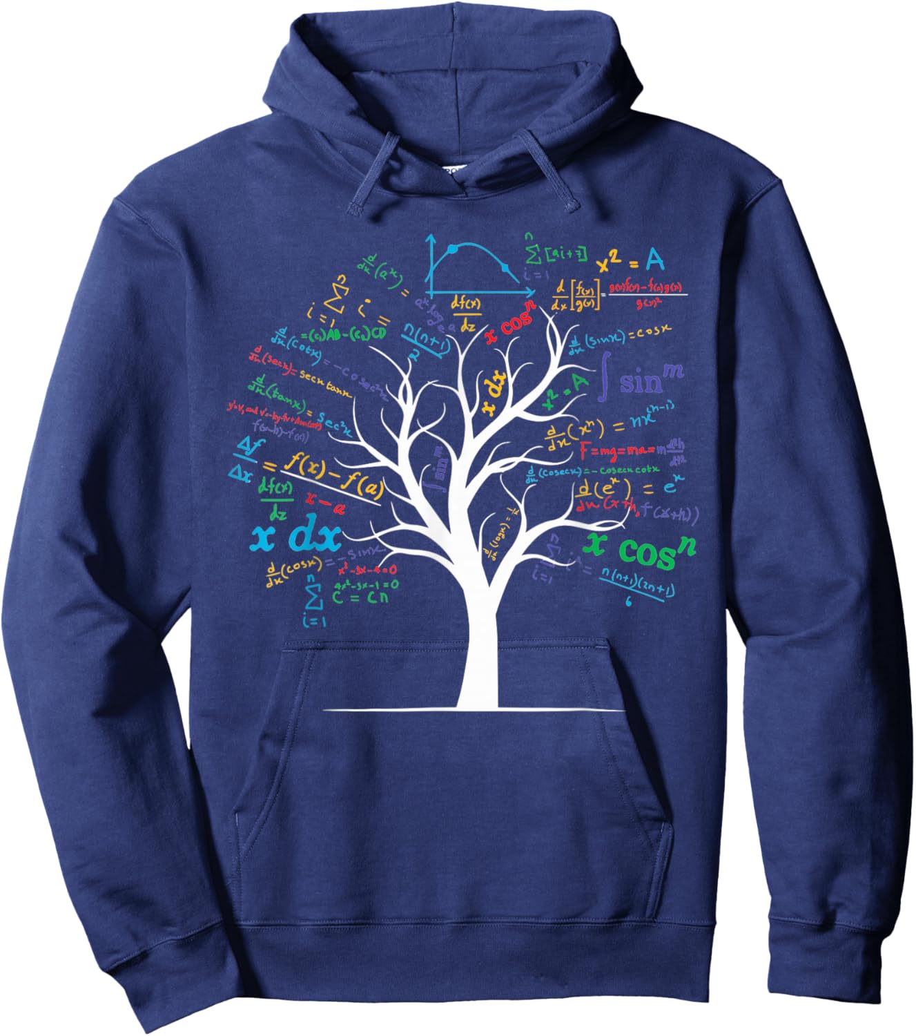 Funny AP Calculus Algebra Tree Math Teacher Nerd Geek Hoodie - Hoodie | Navy