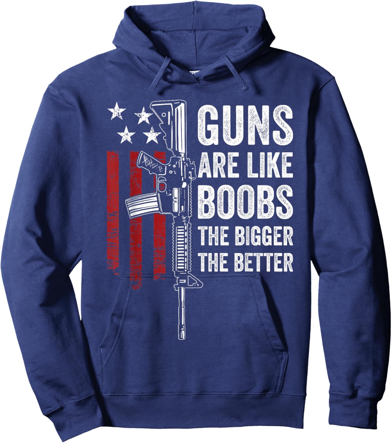 Guns Are Like Boobs - Funny Guns And Titties Joke USA Hoodie - Hoodie | Navy