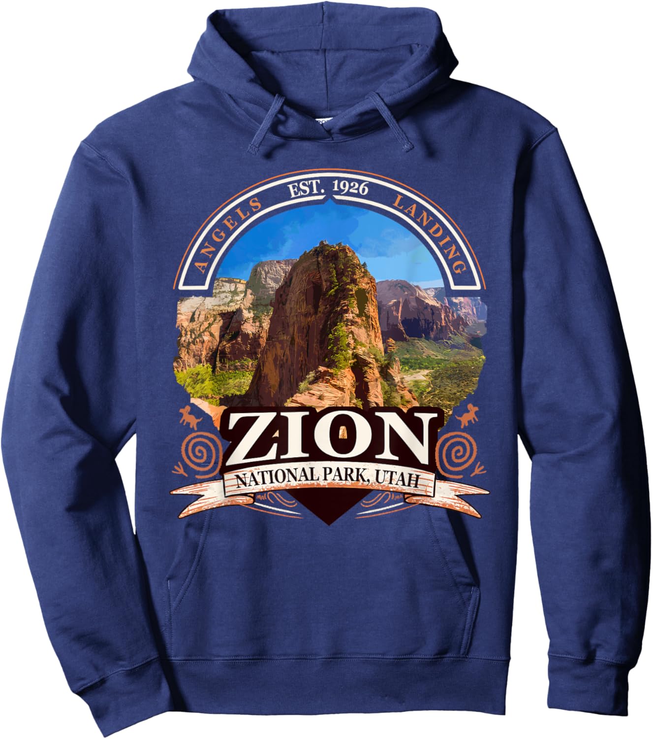 Angels Landing in Zion national park Utah Hoodie - Hoodie | Navy