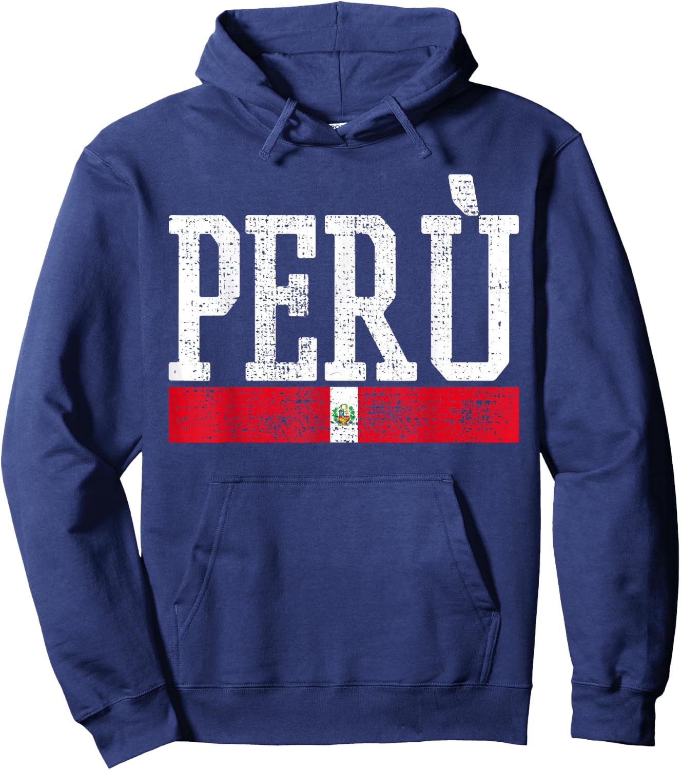 Peru Peruvian National Flag Country Vintage Hoodie - Hoodie | Navy