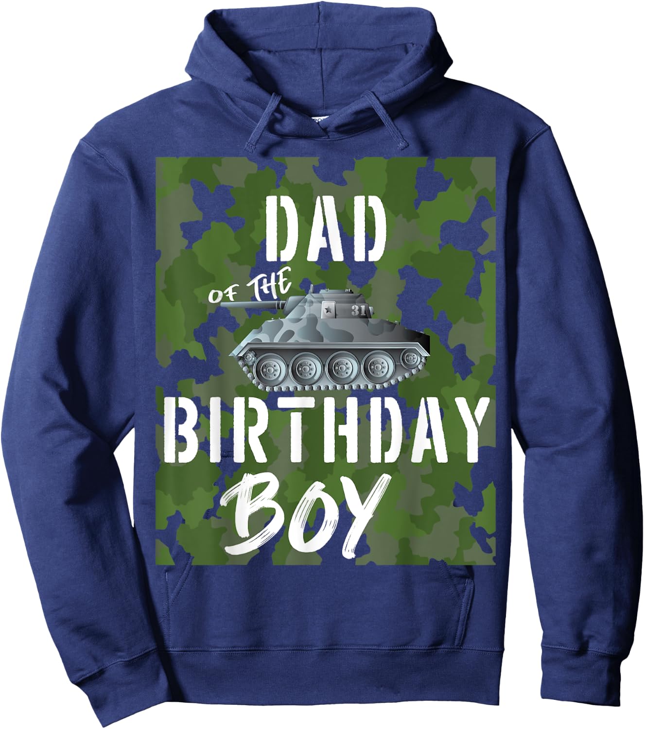 Dad Of The Birthday Boy Military Tank Matching Family Hoodie - Hoodie | Navy
