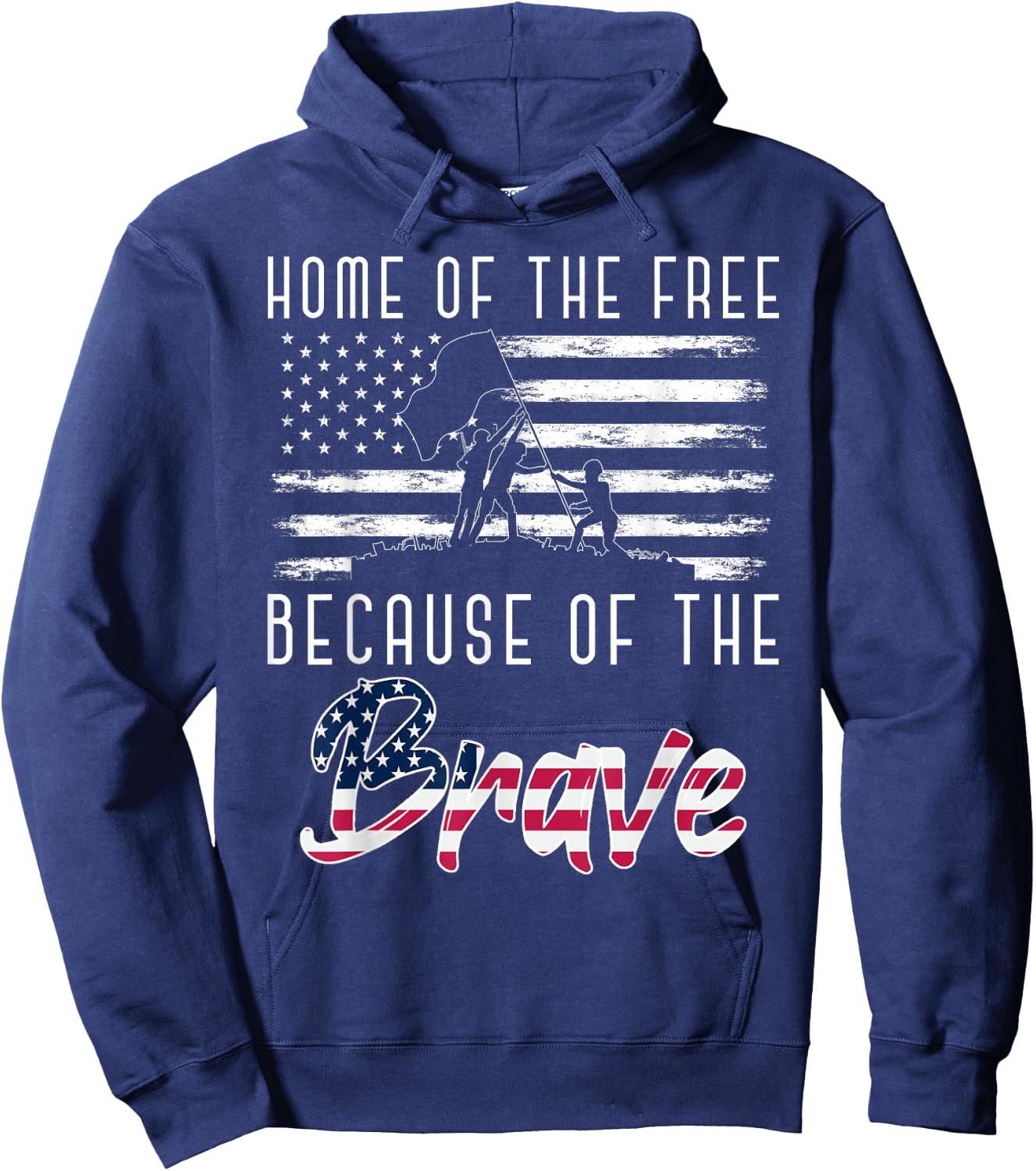 Home Of The Free Because Of The Brave Soldier Army Veteran Hoodie - Hoodie | Navy