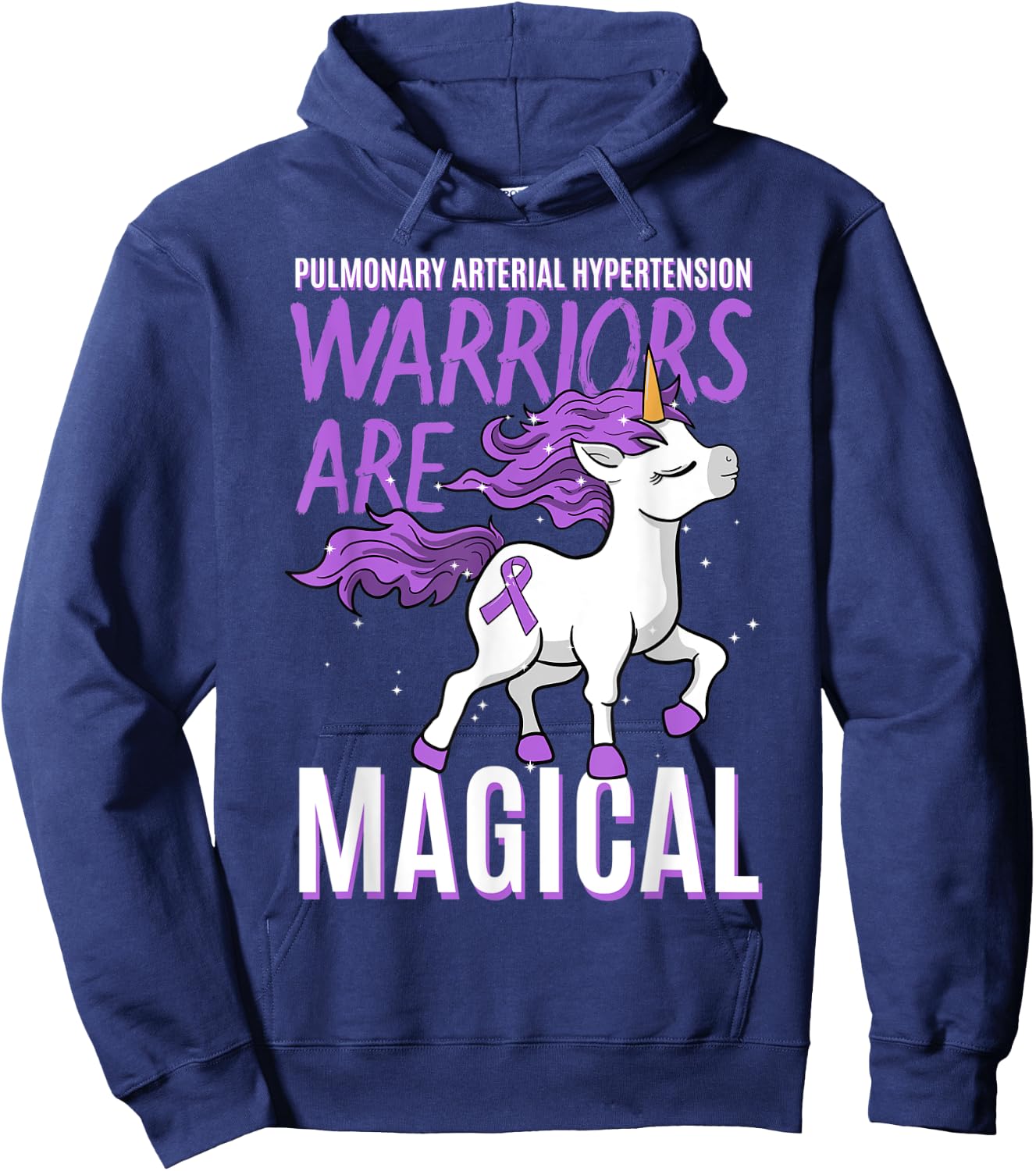 Pulmonary Arterial Hypertension Awareness Unicorn Lover Gift Hoodie - Hoodie | Navy