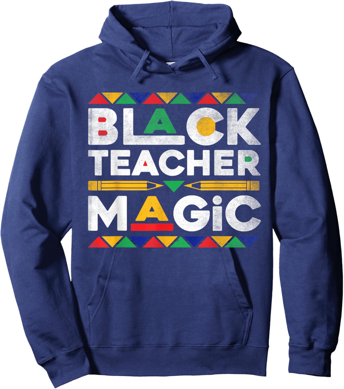 Black Teacher Magic Melanin African Teacher Black History Hoodie - Hoodie | Navy