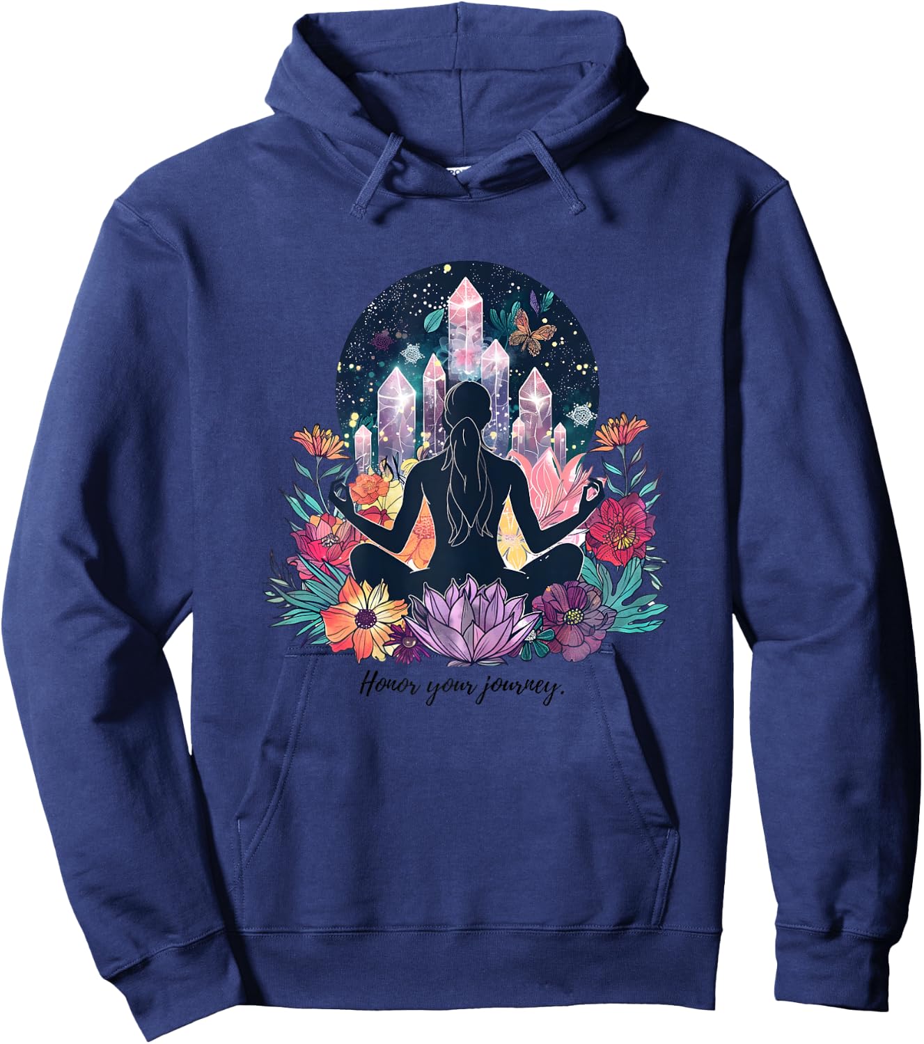 Transform Your Space with Yoga & Meditation Inspirations Hoodie - Hoodie | Navy