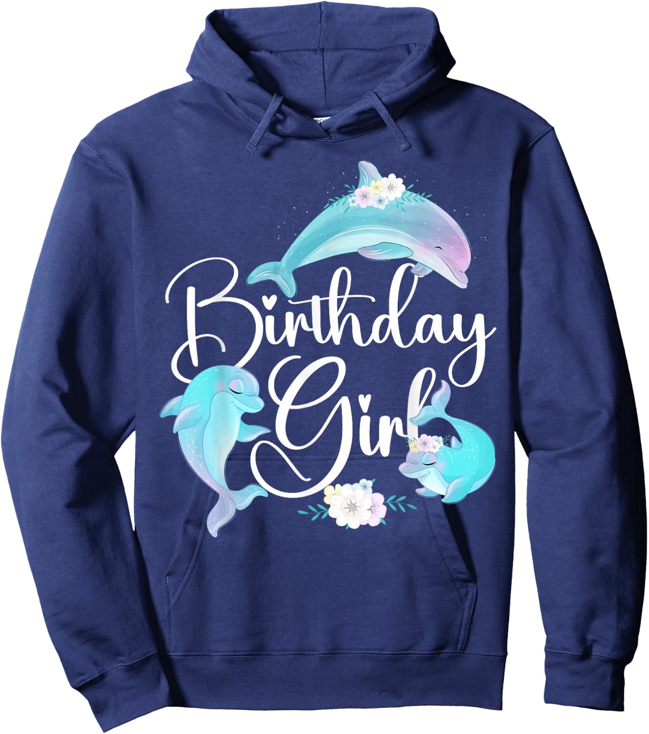 Dolphin Birthday Birthday Girl Hoodie - Hoodie | Navy