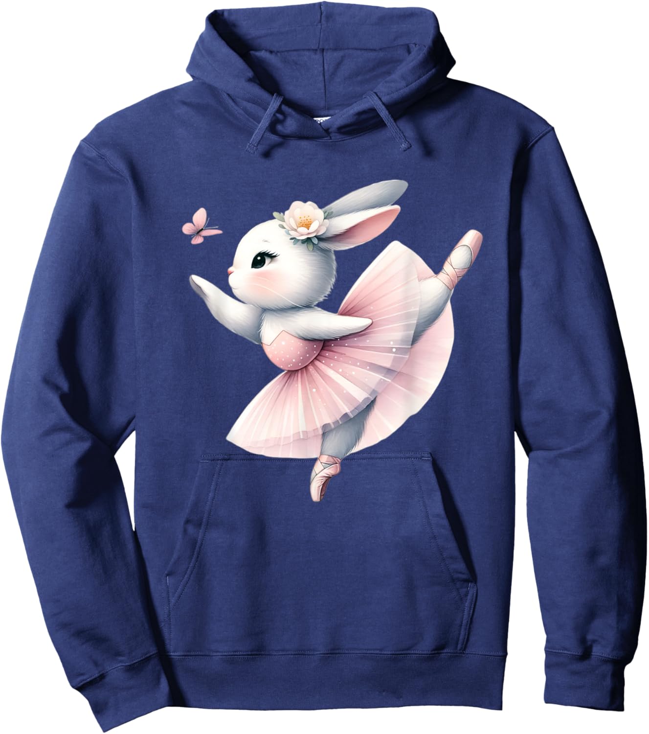 Ballerina Bunny Performance Ballet Rabbit Tutu Girl Kids Hoodie - Hoodie | Navy