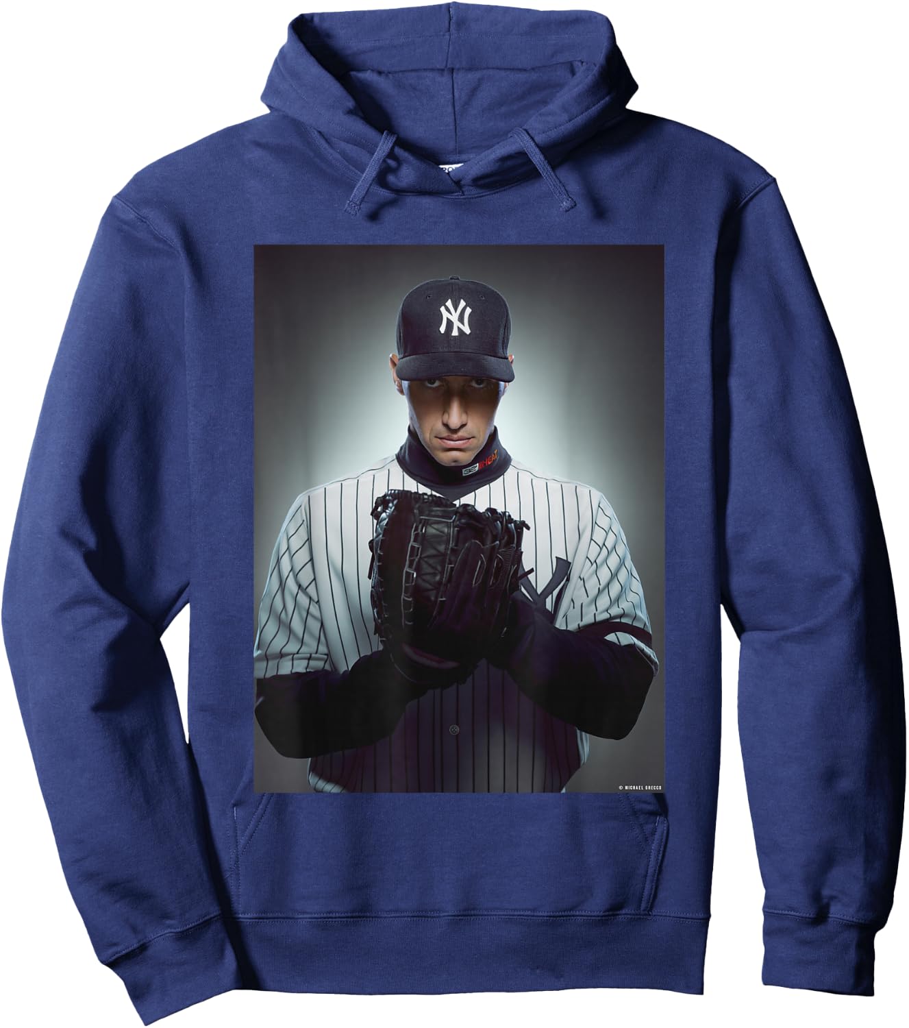 Andy Pettitte New York Yankees Catcher by Michael Grecco Hoodie - Hoodie | Navy