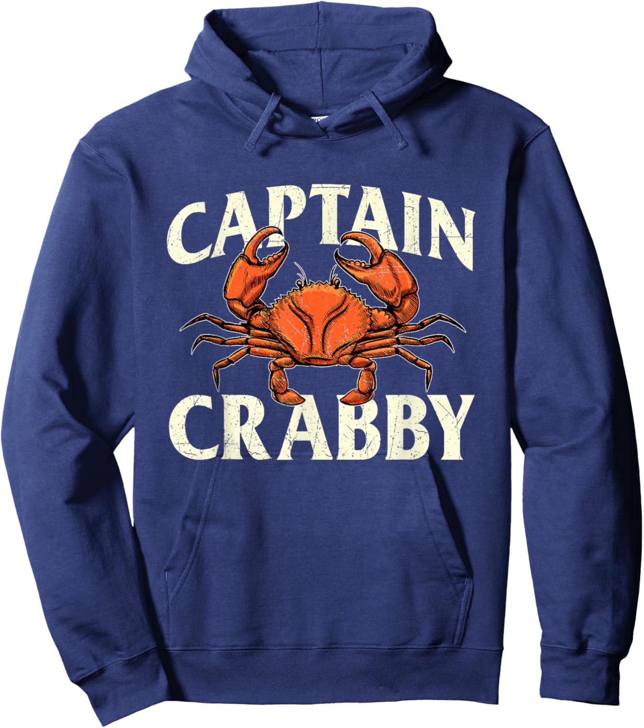 Captain Crabby - Crustacean Crabber Crabbing Seafood Lover Hoodie - Hoodie | Navy