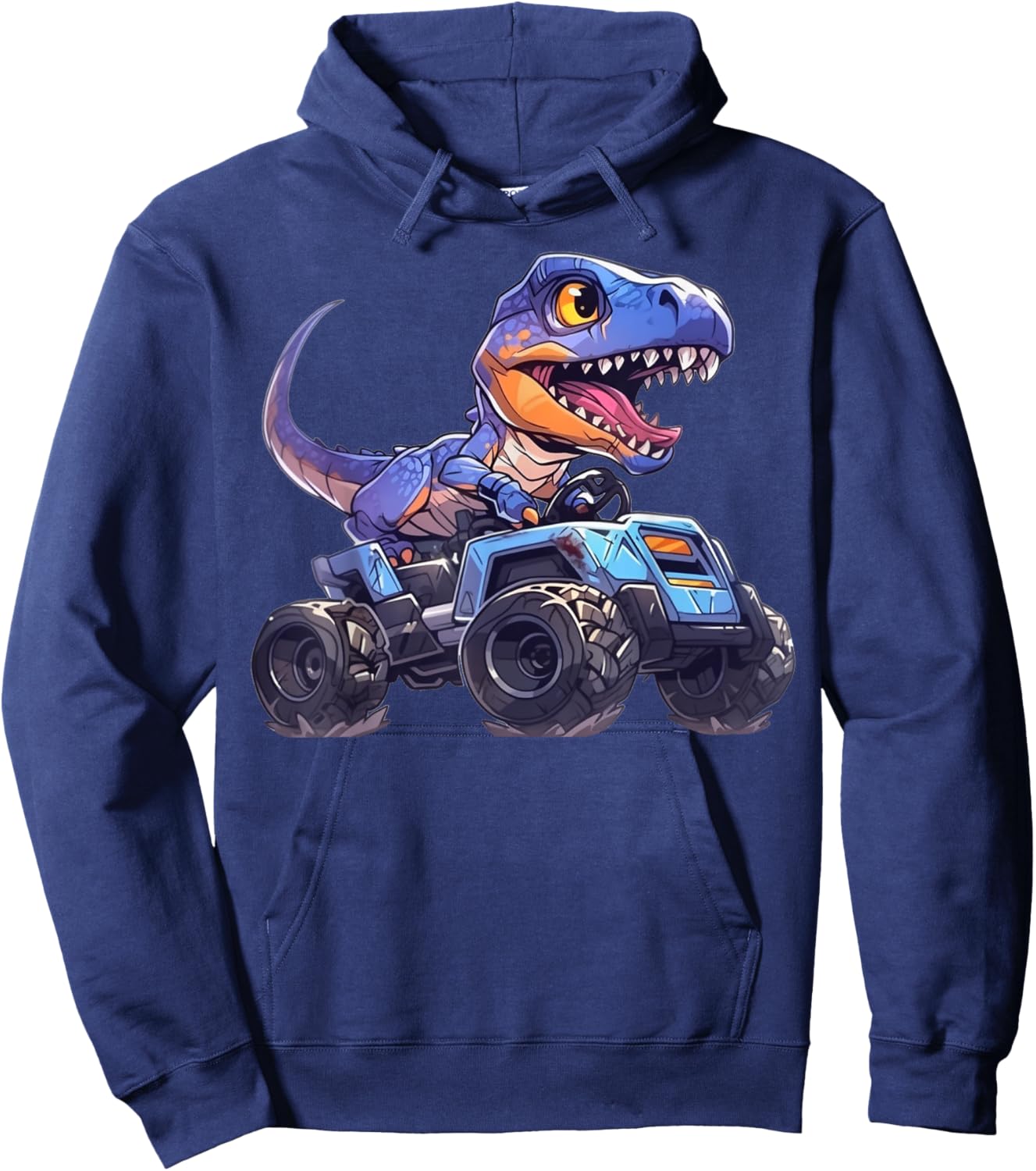 Monster Truck Shark Dinosaur T rex for Toddlers Kids Hoodie - Hoodie | Navy