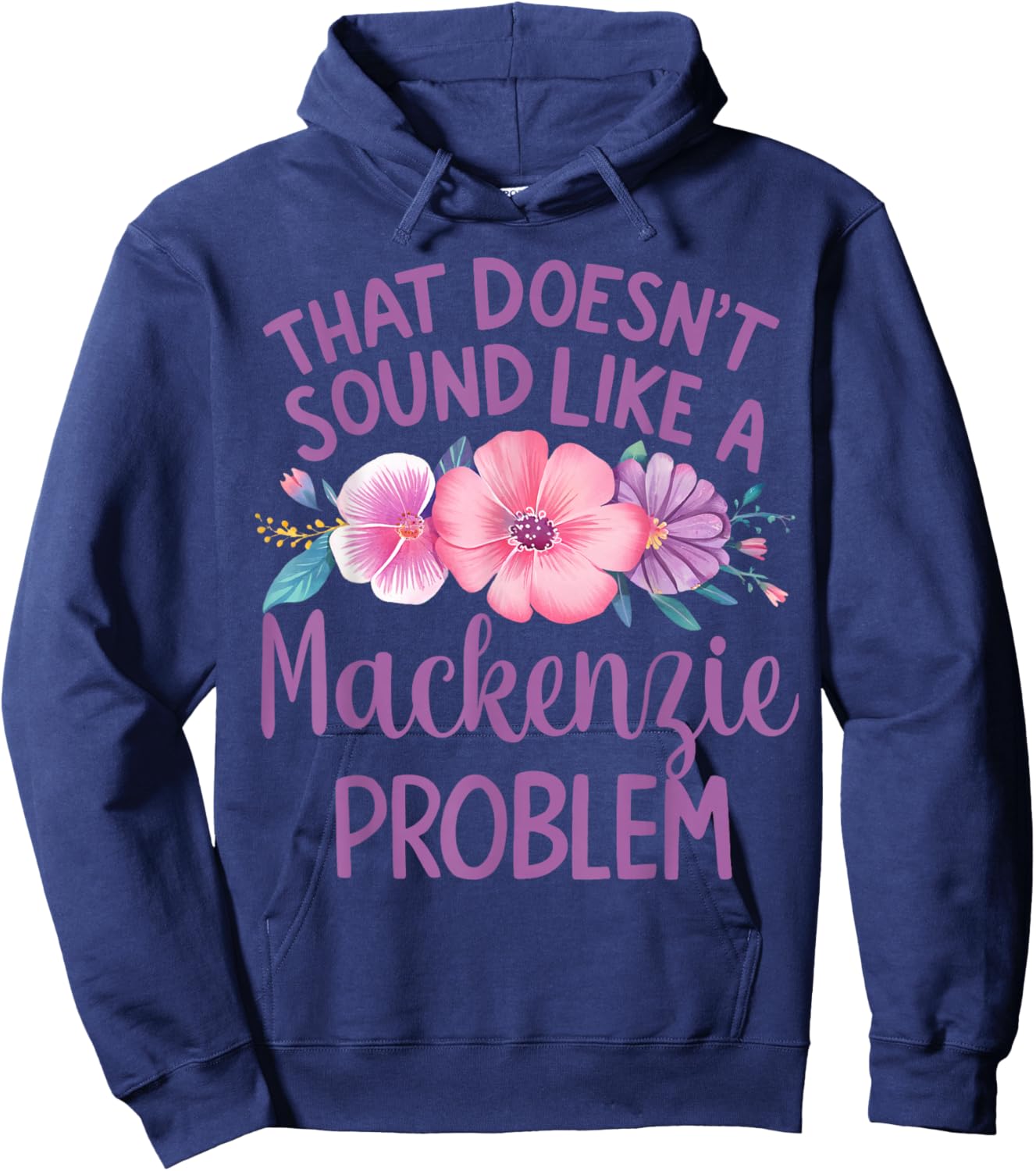 Mackenzie Personalized Cute Flower Girls Mackenzie Name Hoodie - Hoodie | Navy