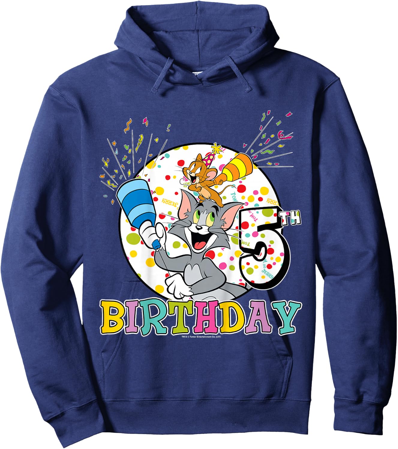 Kids Tom and Jerry 5th Birthday Portrait Hoodie - Hoodie | Navy