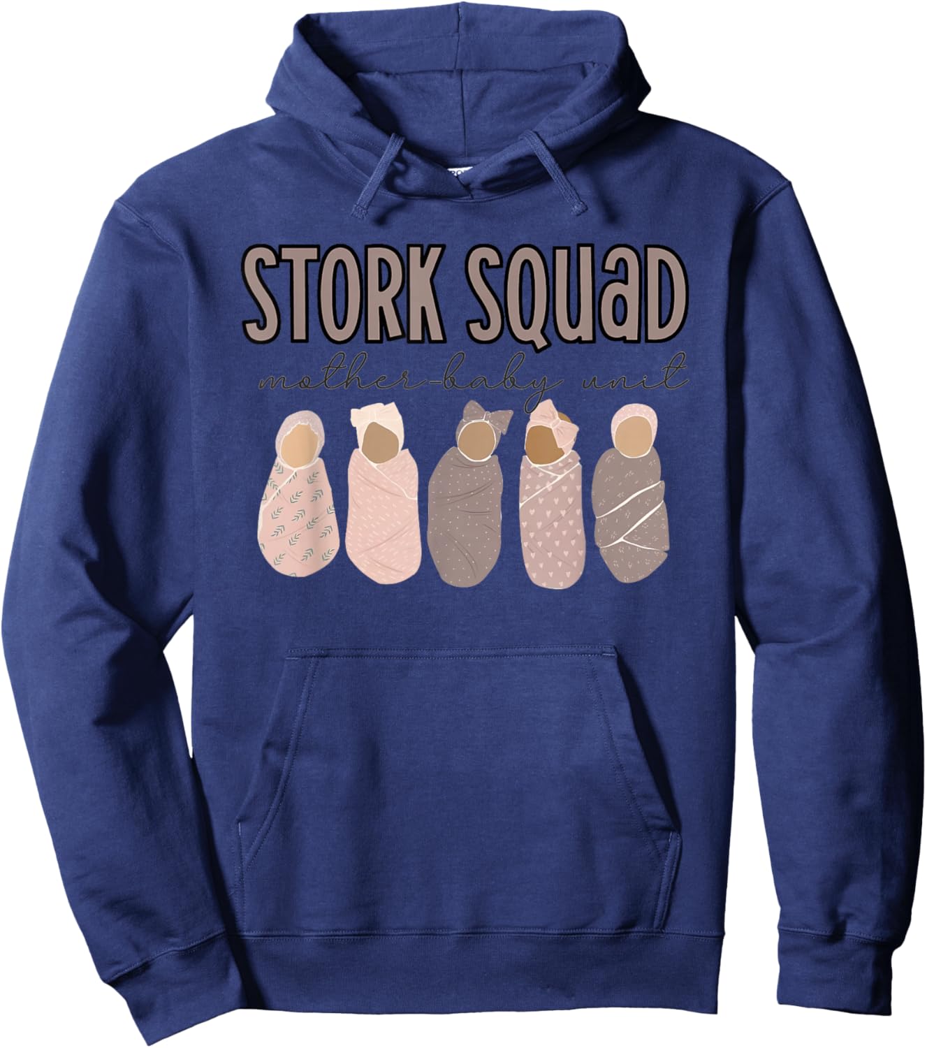 Stork Squad Mother-Baby Unit Mother Baby Nurse Postpartum Hoodie - Hoodie | Navy