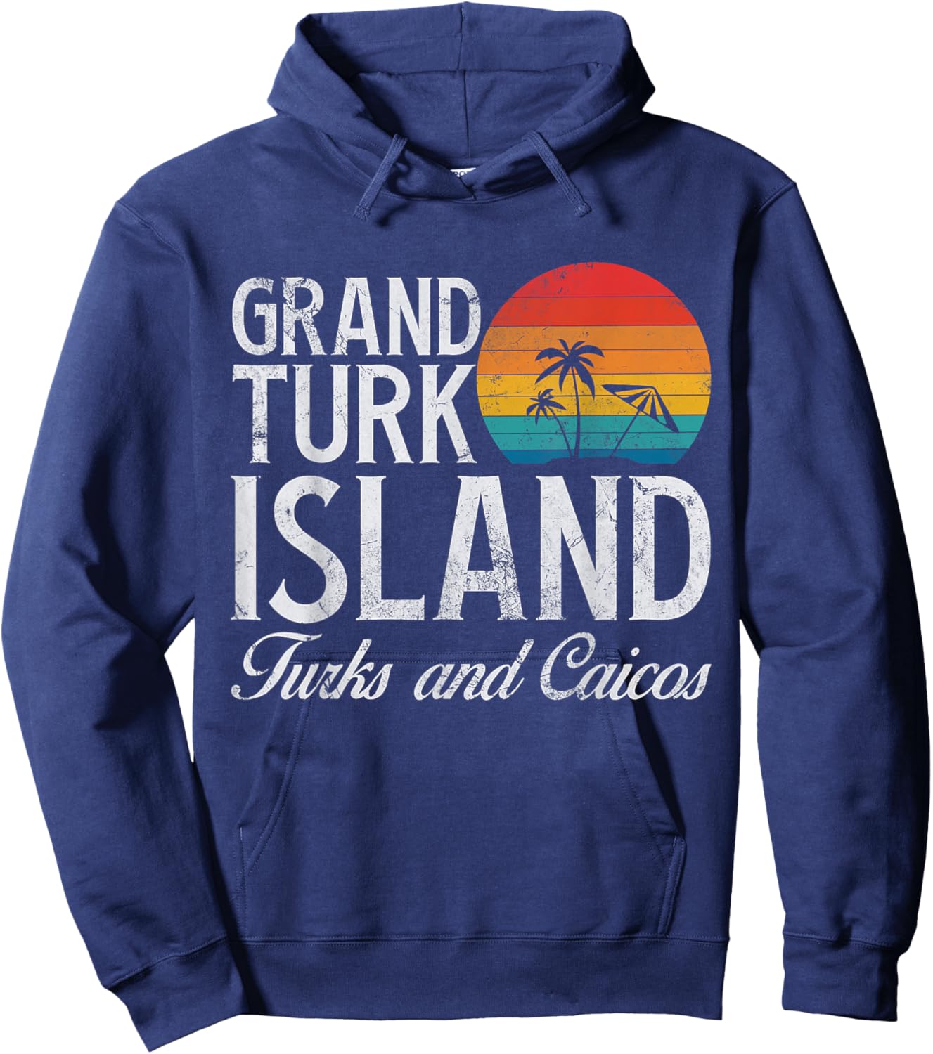 Grand Turk Island Turks And Caicos Beach Vacation Vintage Hoodie - Hoodie | Navy