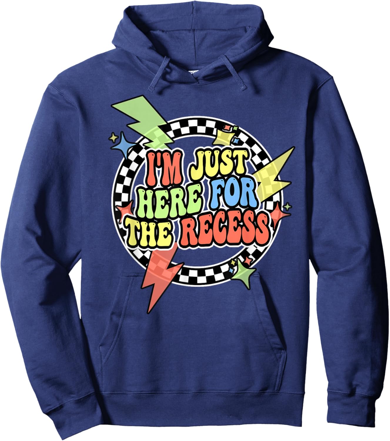 Retro Im Just Here For The Recess Shirt Recess Monitor Squad Hoodie - Hoodie | Navy